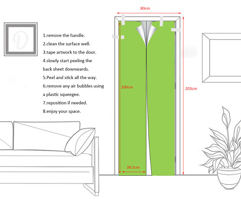 3D Door Paper PVC Self-Adhesive Designers SKU# MOS0016